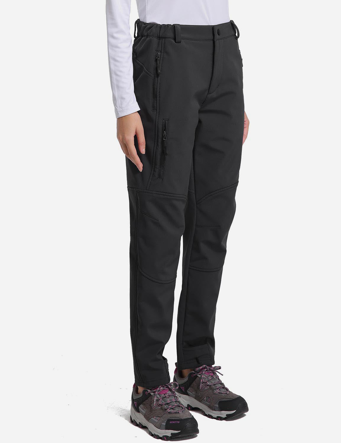 Women's Winter Thermal Pants with Pre-shaped Knees and Zipper Pockets