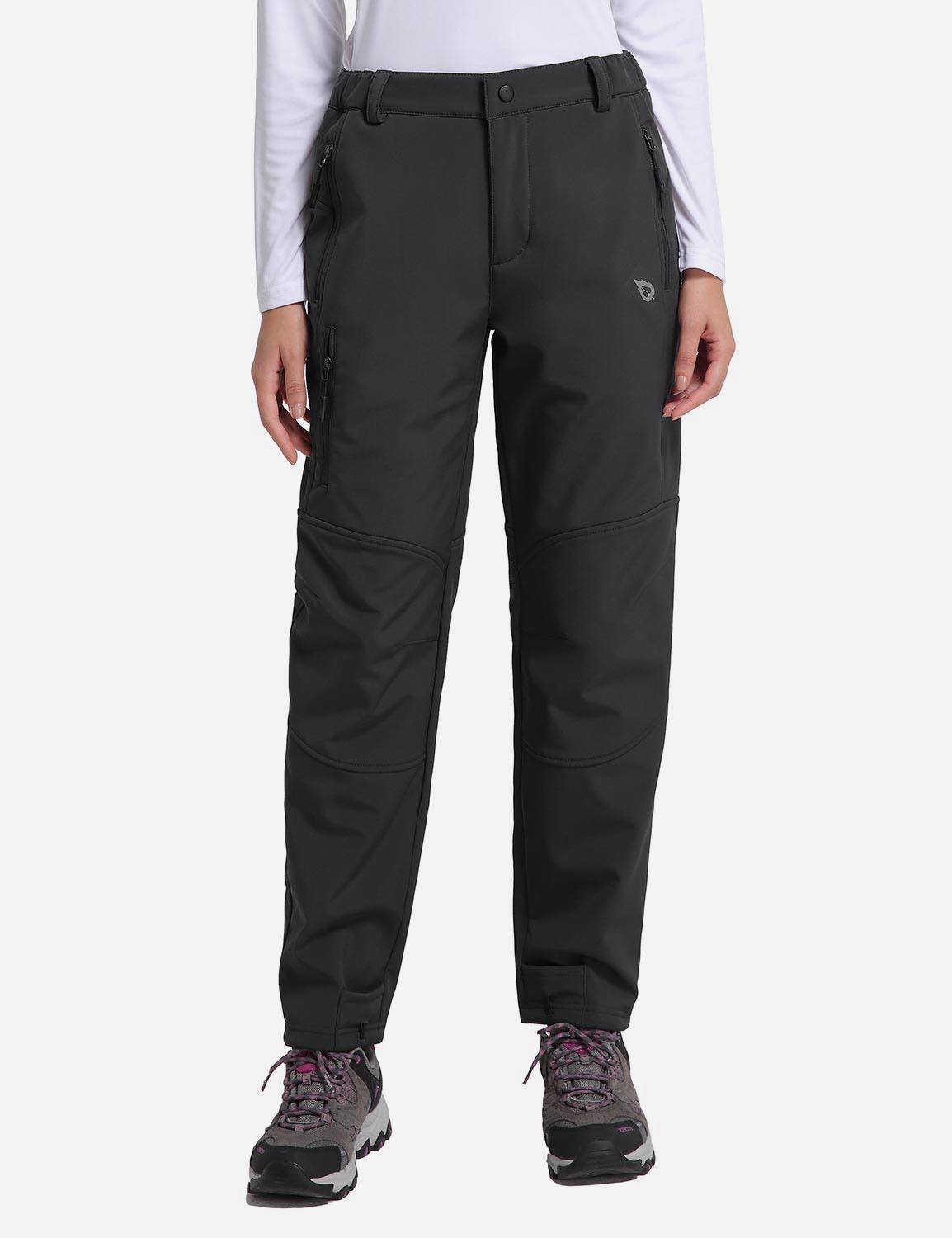 Women's Winter Thermal Pants with Pre-shaped Knees and Zipper Pockets