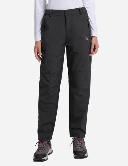Women's Winter Thermal Pants with Pre-shaped Knees and Zipper Pockets