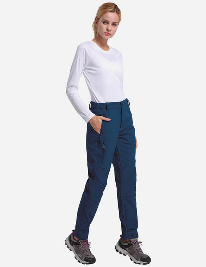 Women's Winter Thermal Pants with Pre-shaped Knees and Zipper Pockets