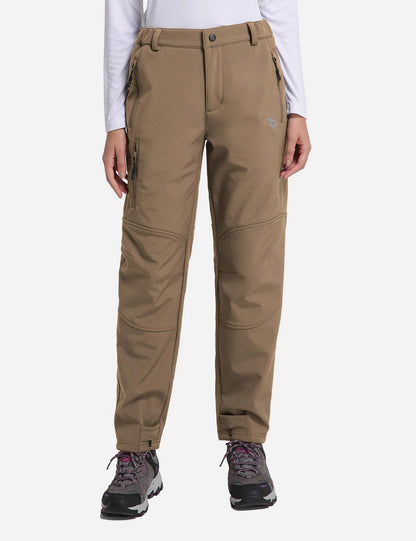 Women's Winter Thermal Pants with Pre-shaped Knees and Zipper Pockets