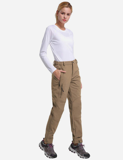 Women's Winter Thermal Pants with Pre-shaped Knees and Zipper Pockets