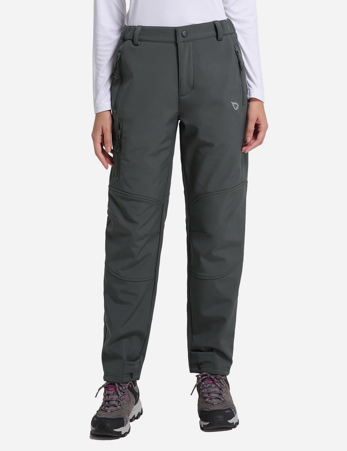 Women's Winter Thermal Pants with Pre-shaped Knees and Zipper Pockets