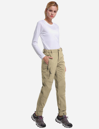Women's Winter Thermal Pants with Pre-shaped Knees and Zipper Pockets