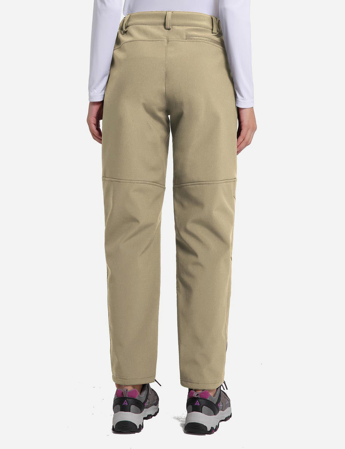 Women's Winter Thermal Pants with Pre-shaped Knees and Zipper Pockets