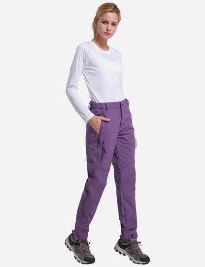 Women's Winter Thermal Pants with Pre-shaped Knees and Zipper Pockets