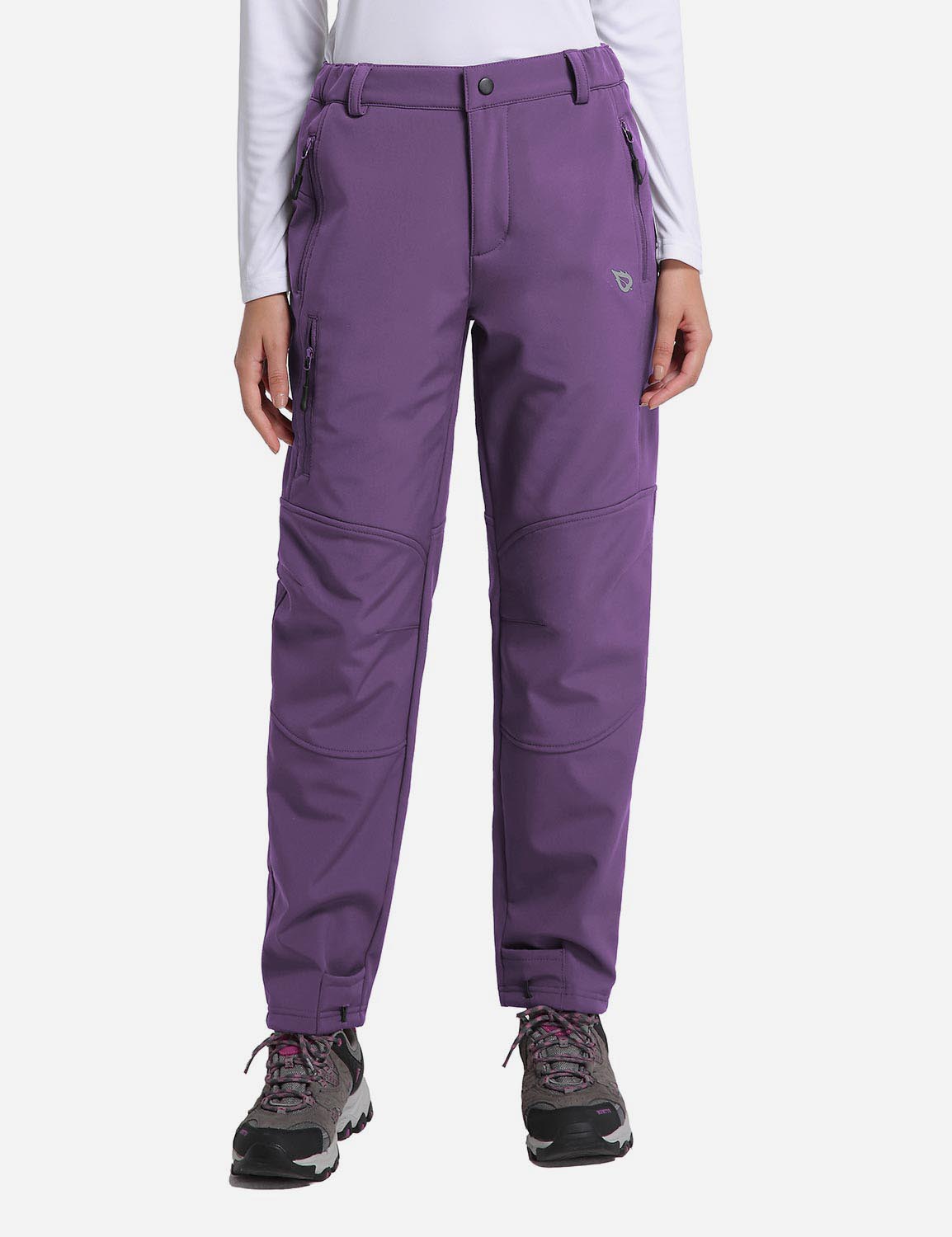 Women's Winter Thermal Pants with Pre-shaped Knees and Zipper Pockets