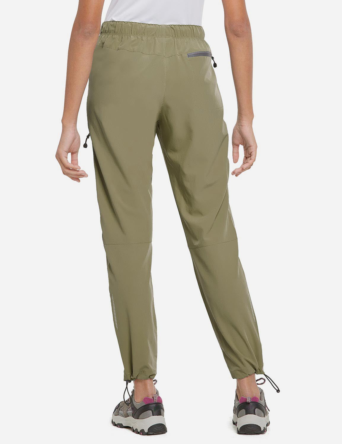 Damen Wanderhose Mit Kordelzug, Reißverschlusstaschen Und Verstellbaren Bündchen