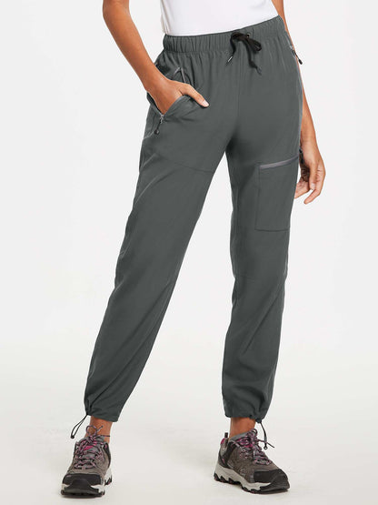 Damen Wanderhose Mit Kordelzug, Reißverschlusstaschen Und Verstellbaren Bündchen