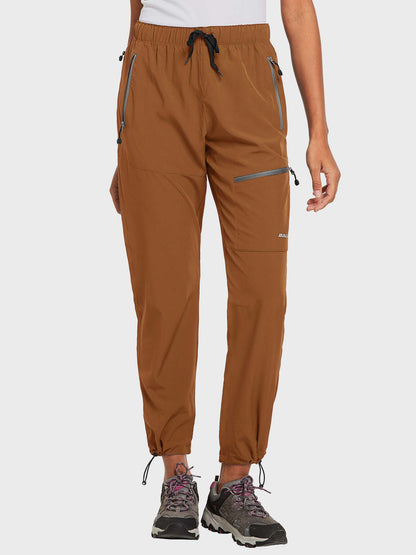 Damen Wanderhose Mit Kordelzug, Reißverschlusstaschen Und Verstellbaren Bündchen