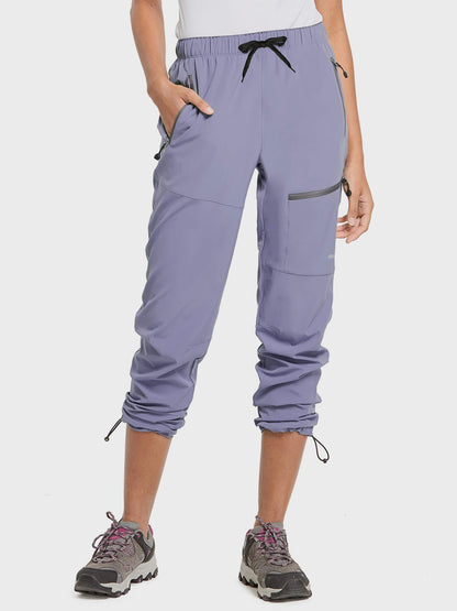 Damen Wanderhose Mit Kordelzug, Reißverschlusstaschen Und Verstellbaren Bündchen