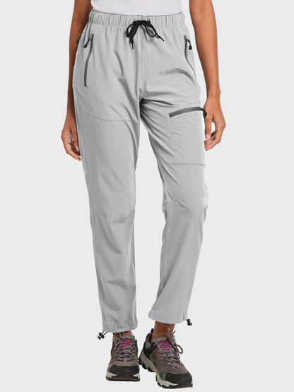 Damen Wanderhose Mit Kordelzug, Reißverschlusstaschen Und Verstellbaren Bündchen