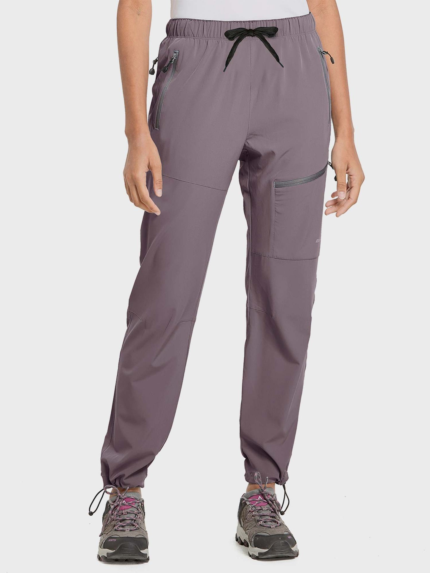Damen Wanderhose Mit Kordelzug, Reißverschlusstaschen Und Verstellbaren Bündchen