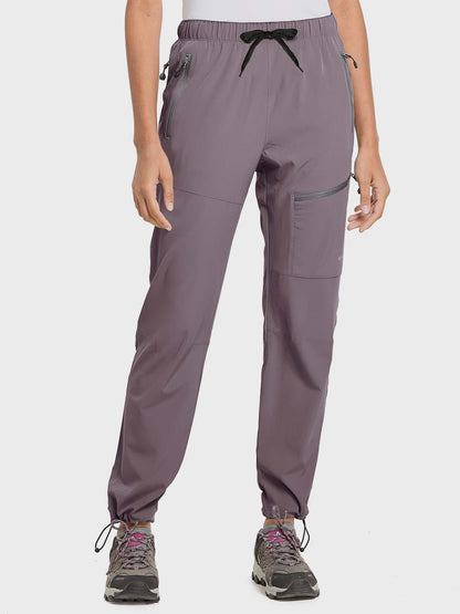 Damen Wanderhose Mit Kordelzug, Reißverschlusstaschen Und Verstellbaren Bündchen