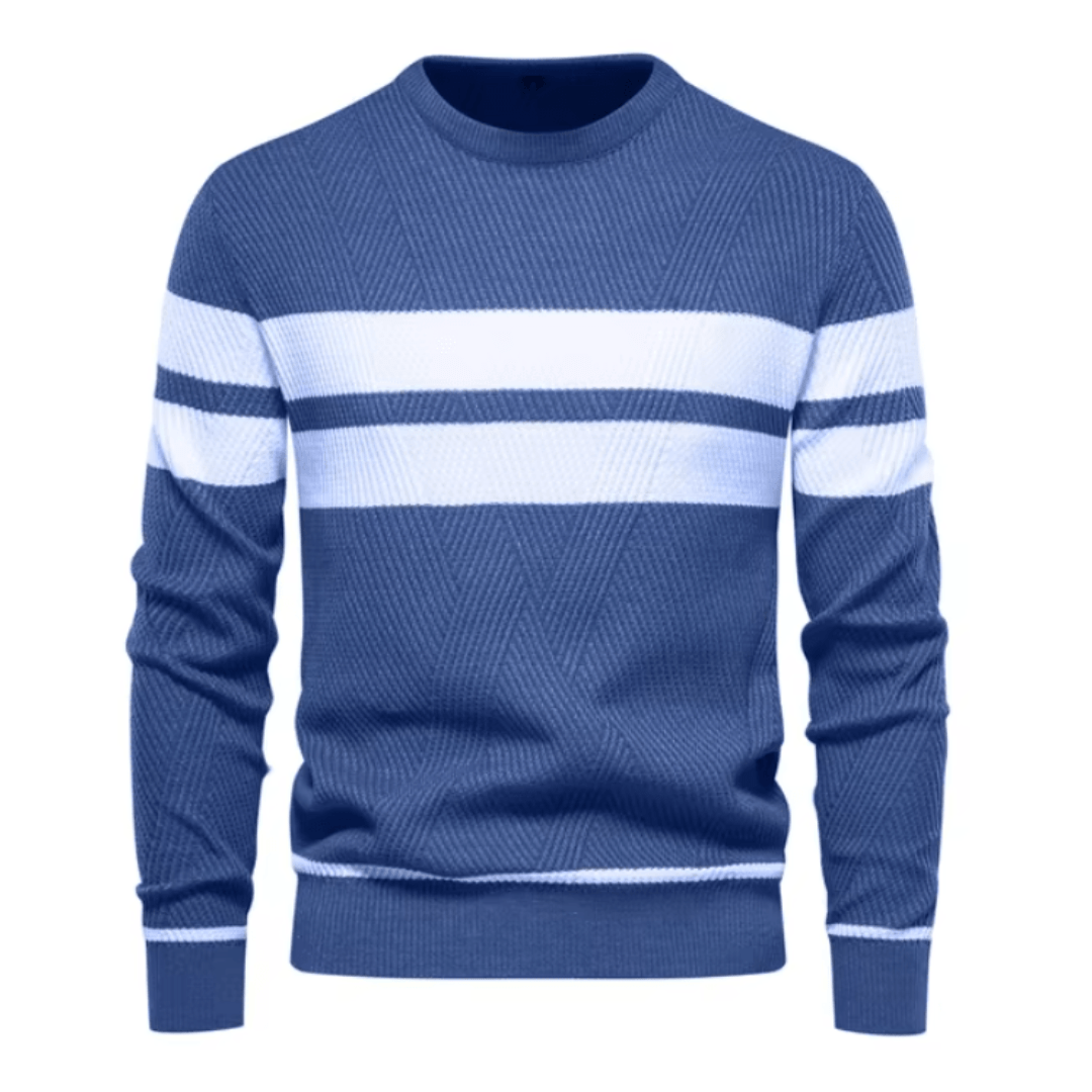 Herren Strickpullover Mit Geripptem Saum