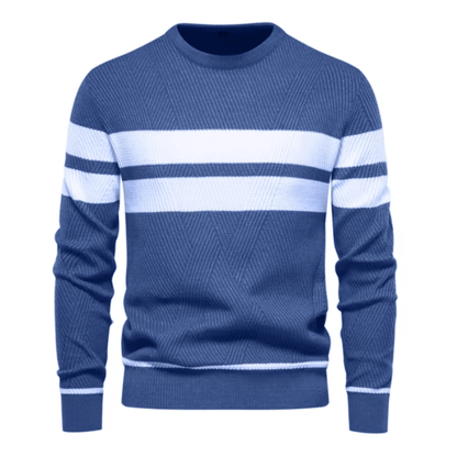 Herren Strickpullover Mit Geripptem Saum