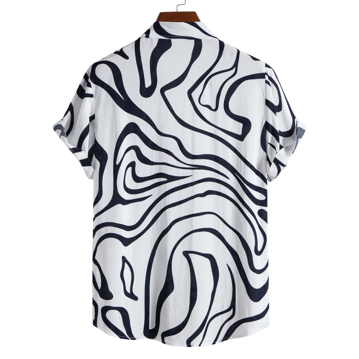 Herren Plus Sommer Kurzarm-Cardigan Mit Geometrischem Print, Grün, Hellgrün