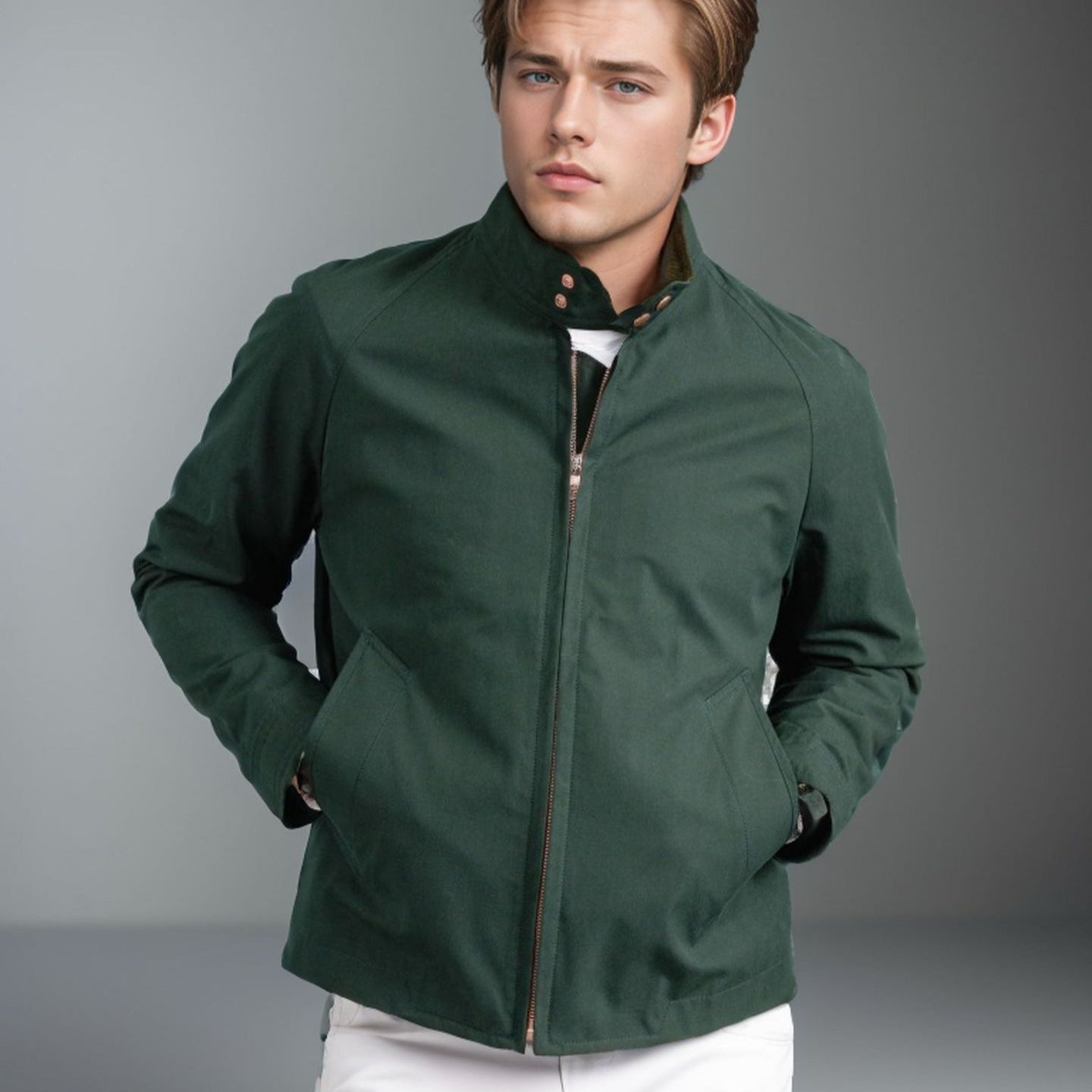 Men's Spring Jacket Mid-Length With Loose Fit And Long Sleeves