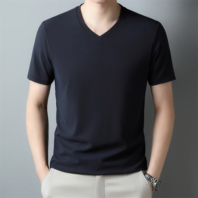 Herren T-Shirt mit V Ausschnitt – Kurzarm Normale Passform