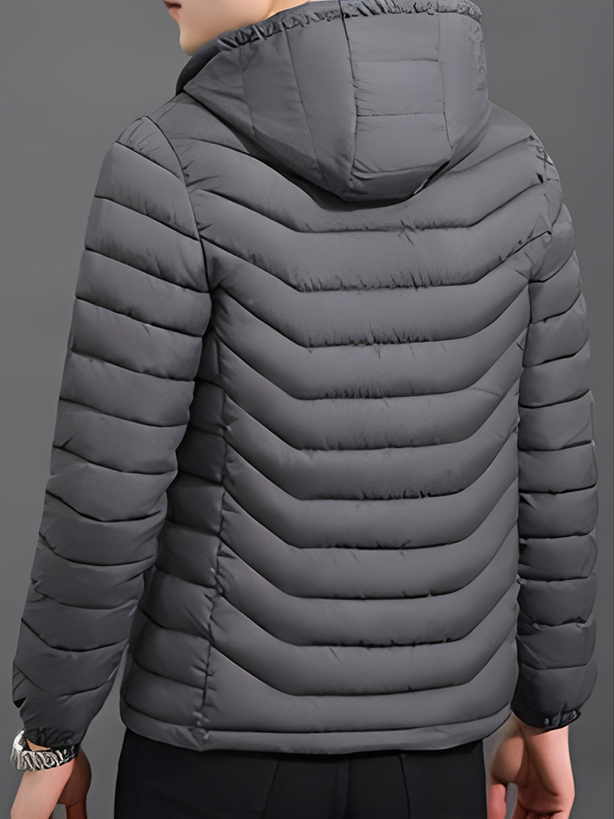 Detailansicht des Reissverschlusses an der Herren-Steppjacke