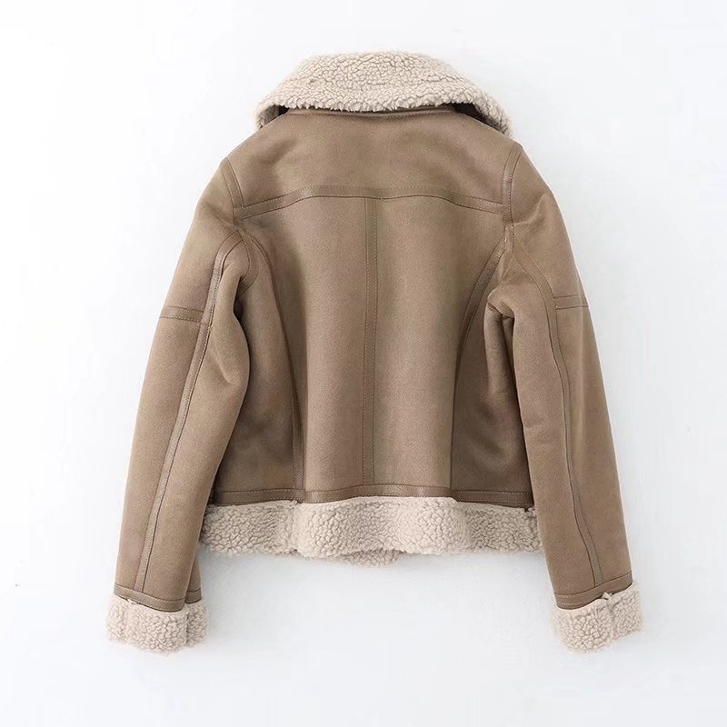 Women's autumn jacket with zipper and long sleeves – biker style
