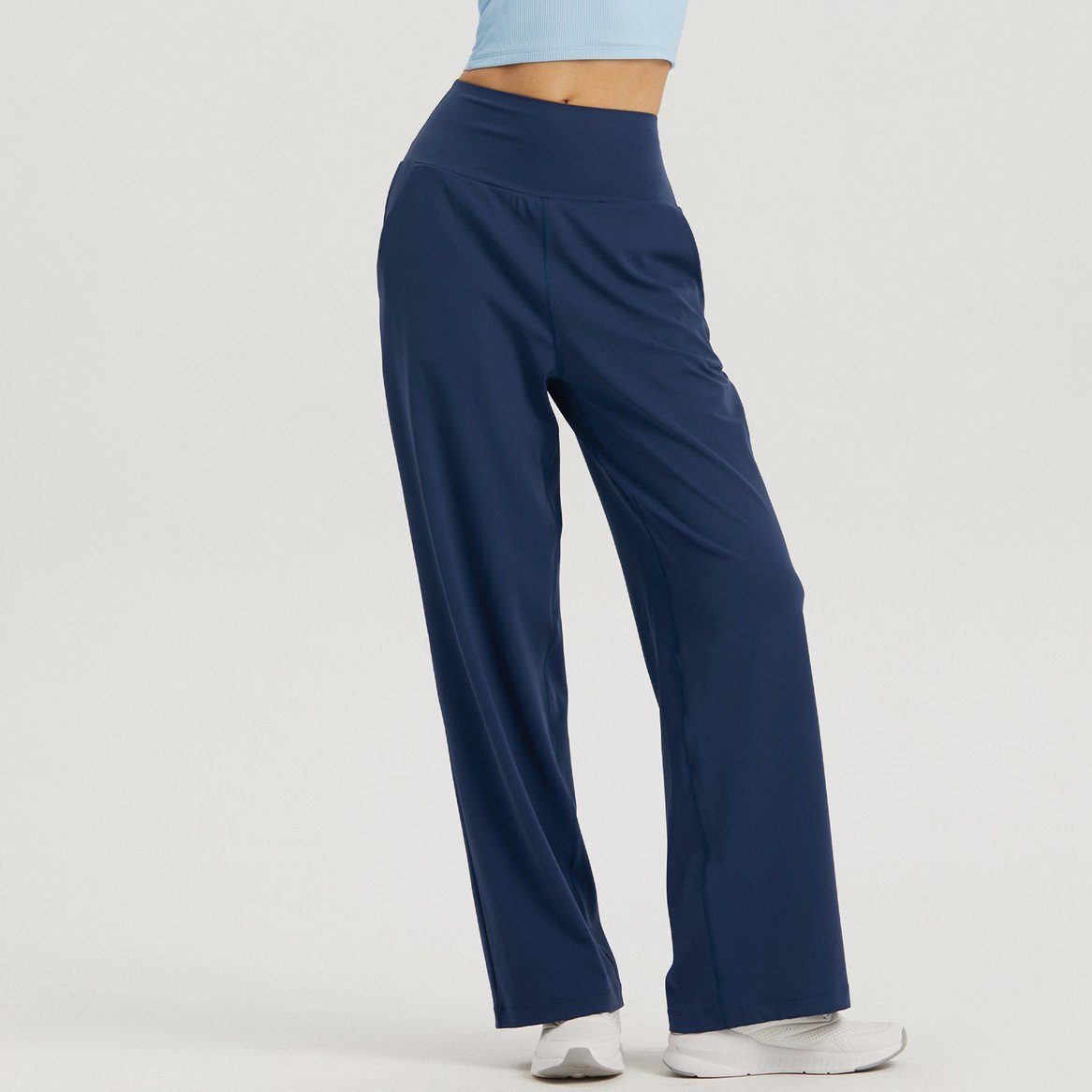 Damen-Yogahose mit hohem Bund und weitem Bein – Sportlicher Stil