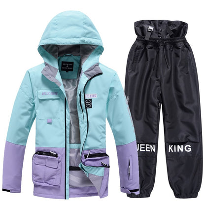 Ski Anzug Für Damen Und Herren Winter Zweiteilig Mit Verdicktem, Atmungsaktivem Und Verschleißfestem Design