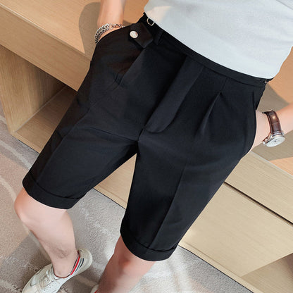 Herren Sommer-Shorts Mit Geradem Schnitt Und Kontrastfarbe, Mikroelastisches Design