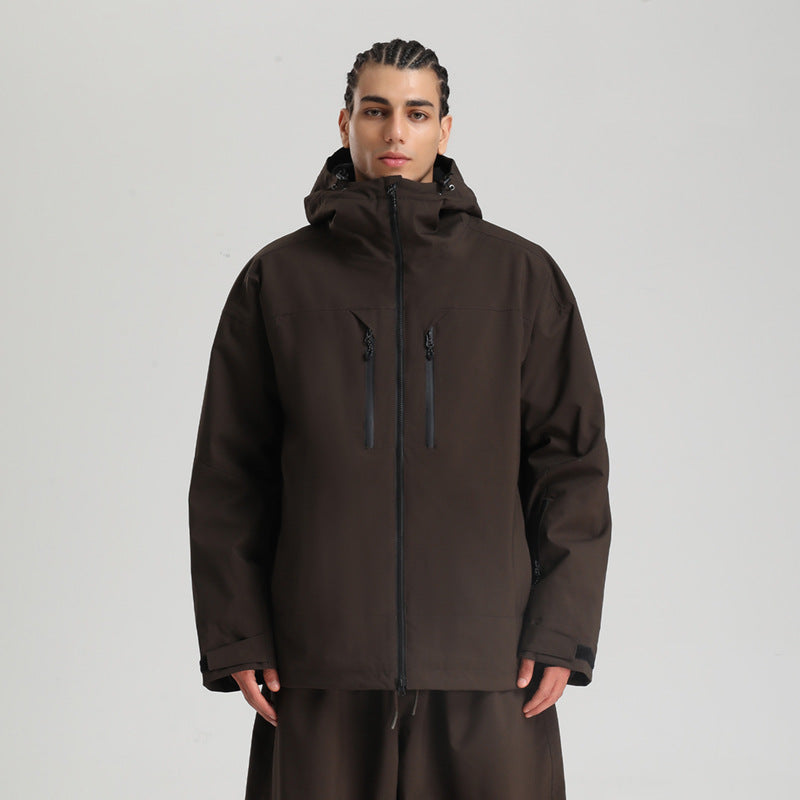 Herren Winter Skijacke Mit Atmungsaktivem Design Und Durchgehendem Reißverschluss