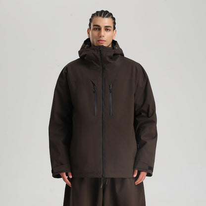 Herren Winter Skijacke Mit Atmungsaktivem Design Und Durchgehendem Reißverschluss