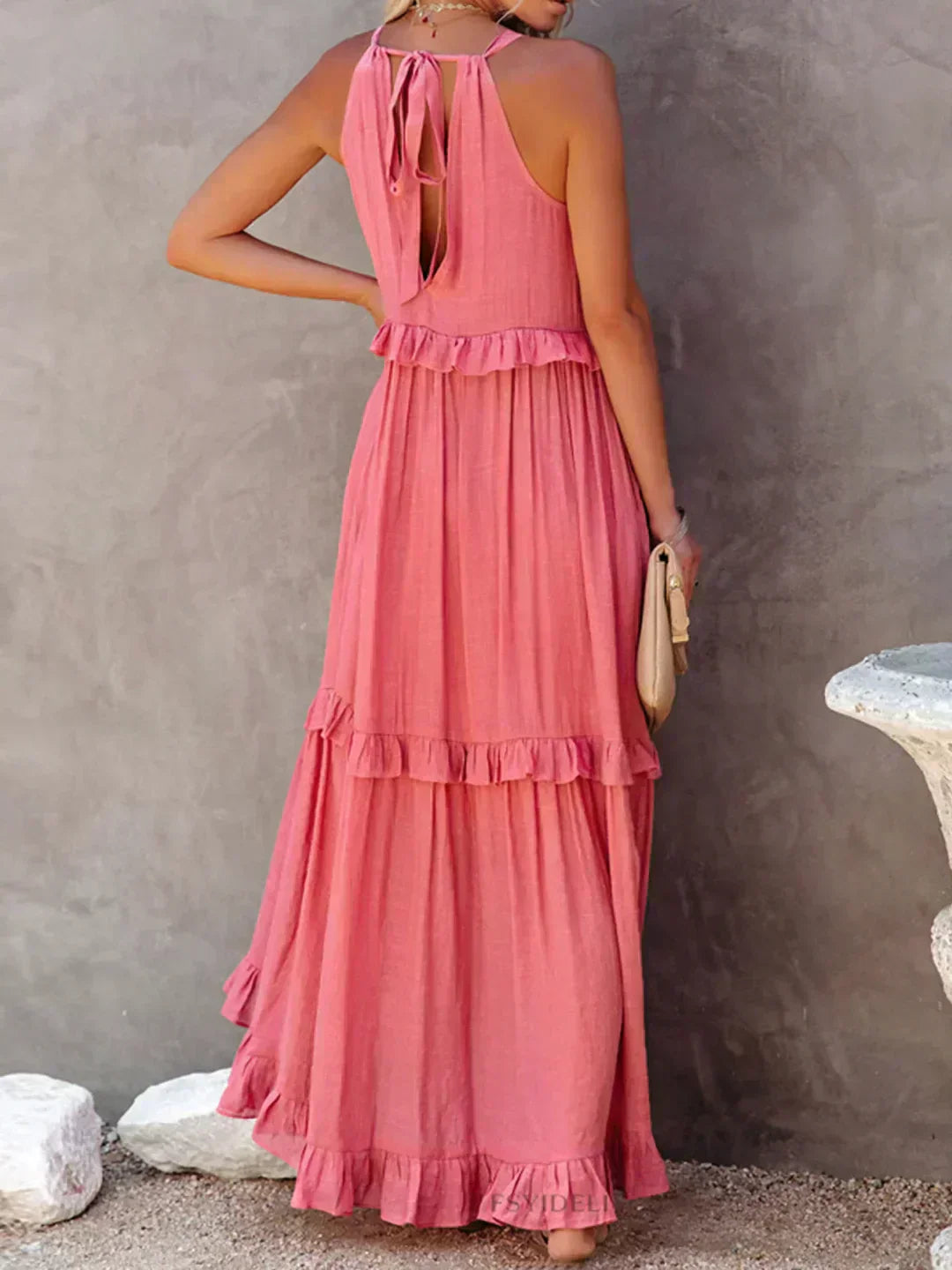 Damen Sommerkleid ohne Ärmel mit Rüschendetails