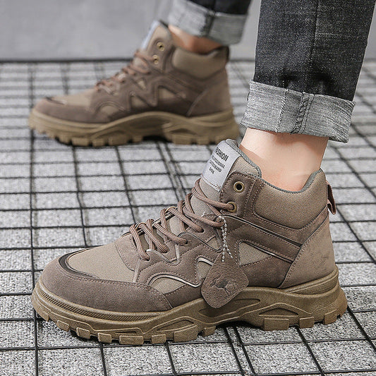 Herren-High-Top-Sneaker mit dicker Sohle und runder Zehenpartie