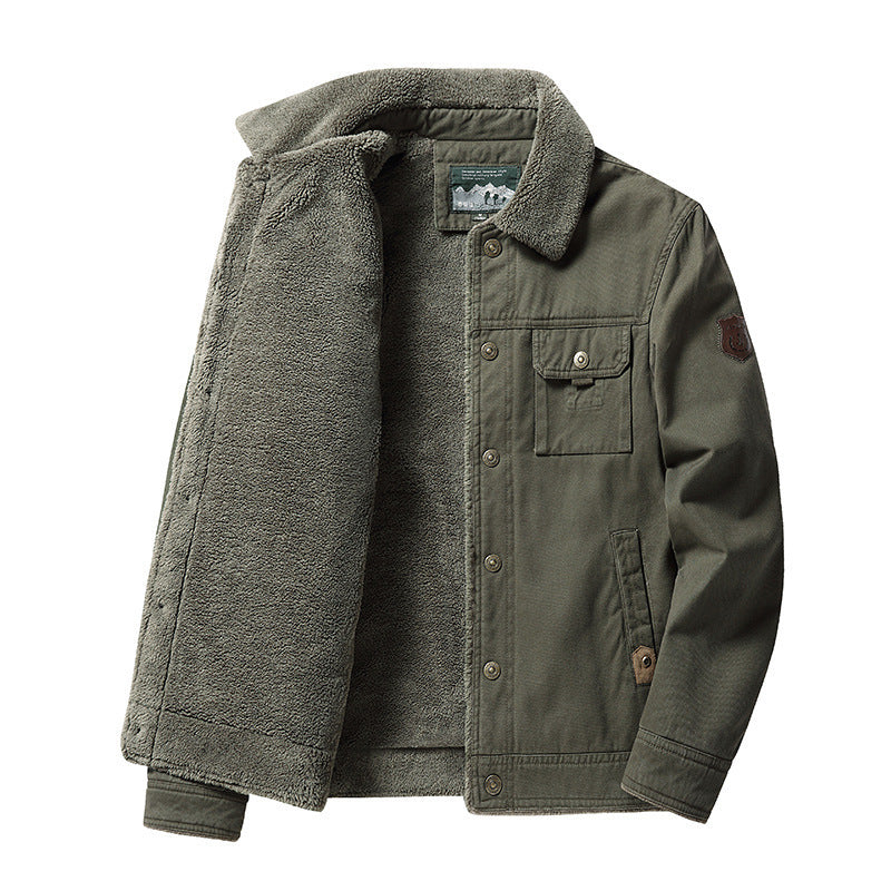 Winterjacke für Herren mit Polokragen und Fleece-Futter