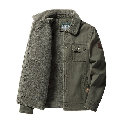 Winterjacke für Herren mit Polokragen und Fleece-Futter
