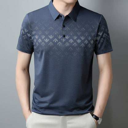 Herren Sommer Poloshirt Mit Print, Kurzen Ärmeln Und Reverskragen, Schnelltrocknend, Lockere Passform