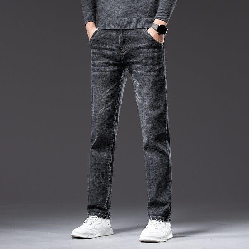 Herren-Stretchhose, Gerade Geschnitten, Mittelhoher Bund, Lockere Passform