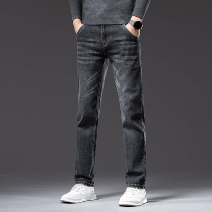 Herren-Stretchhose, Gerade Geschnitten, Mittelhoher Bund, Lockere Passform