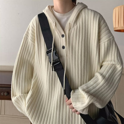 Herren Strickjacke Waffelstruktur Langarm Offenes Design – Woll-Mischung