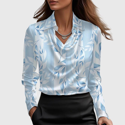 Damen Bluse mit Faltenausschnitt und Brusttasche