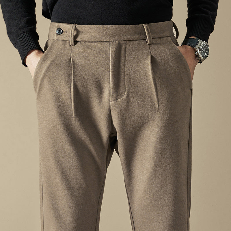 Herren Hose mit schlanker Passform und schmal zulaufendem Bein – Wollmischung Stil
