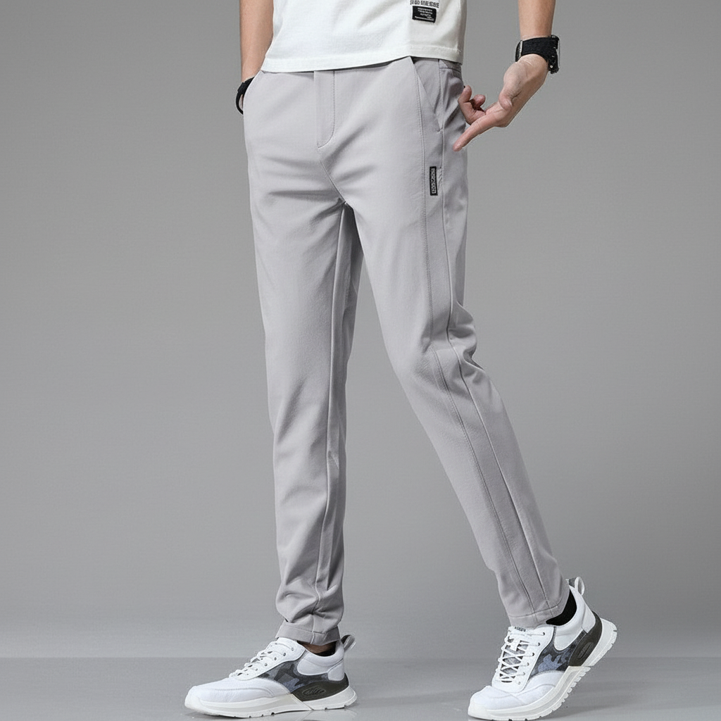 Herren Tapered Hose mit Elastischem Bund – Knitterfreies Design
