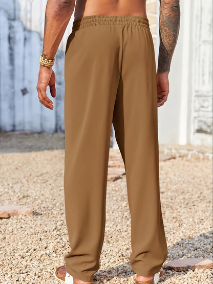 Men's Corduroy Pants with Straight Cut, Wrinkle-Free, Ankle-Length