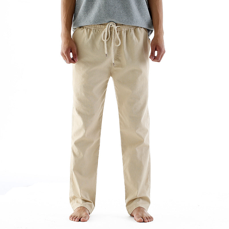 Herren-Hose Im Leinenstil, Lockere Passform, Gerader Schnitt