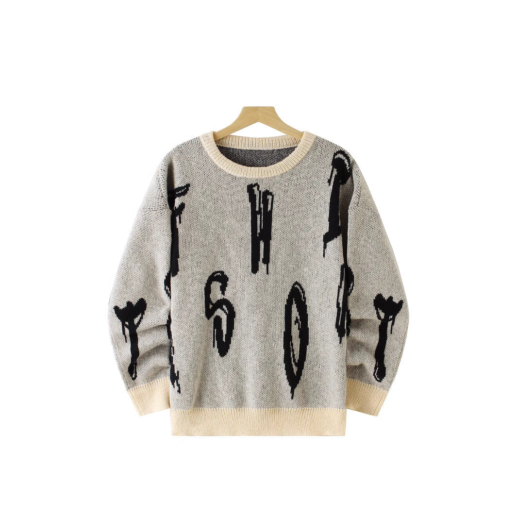 Men's Long-Sleeve Sweater Solid Color Classic Fit – Cotton Blend