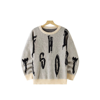 Men's Long-Sleeve Sweater Solid Color Classic Fit – Cotton Blend