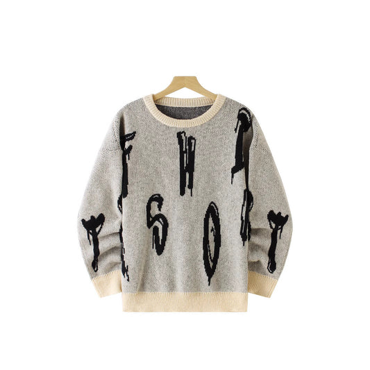 Herren Pullover Langarm Einfarbig Klassischer Schnitt – Baumwoll-Mischung
