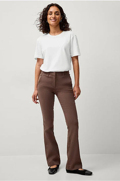 Women's Bootcut Pants with Mid Rise and Flared Legs