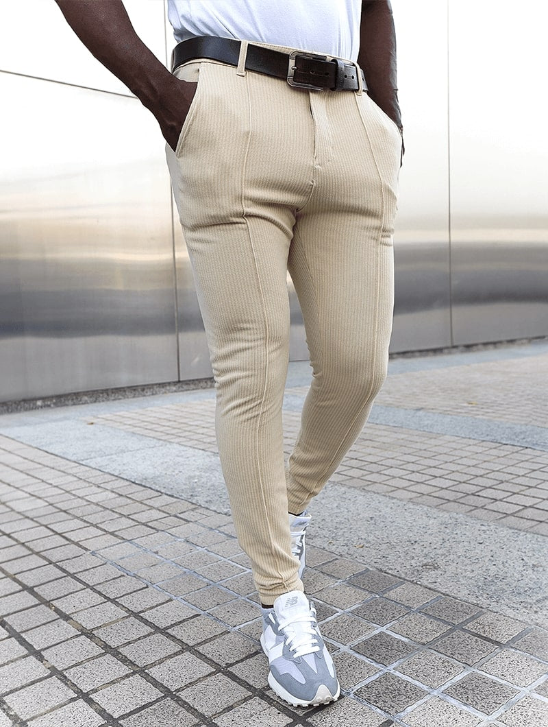 Herrenhose Modern Fit Gerade Beine Khaki – Büro und Freizeit