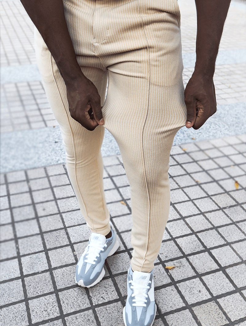 Herrenhose Modern Fit Gerade Beine Khaki – Büro und Freizeit