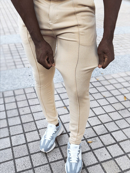 Herrenhose Modern Fit Gerade Beine Khaki – Büro und Freizeit